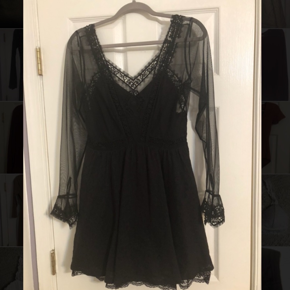 Black, lace free people dress